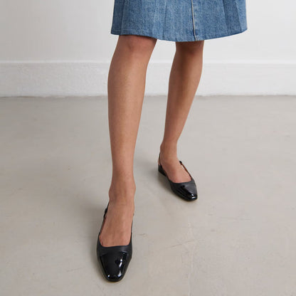 Ballerines Dhapou Vernis/cuir Noir-noir