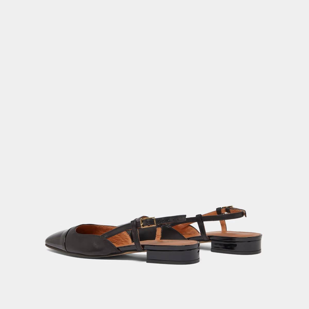 Ballerines Dhapou Vernis/cuir Noir-noir