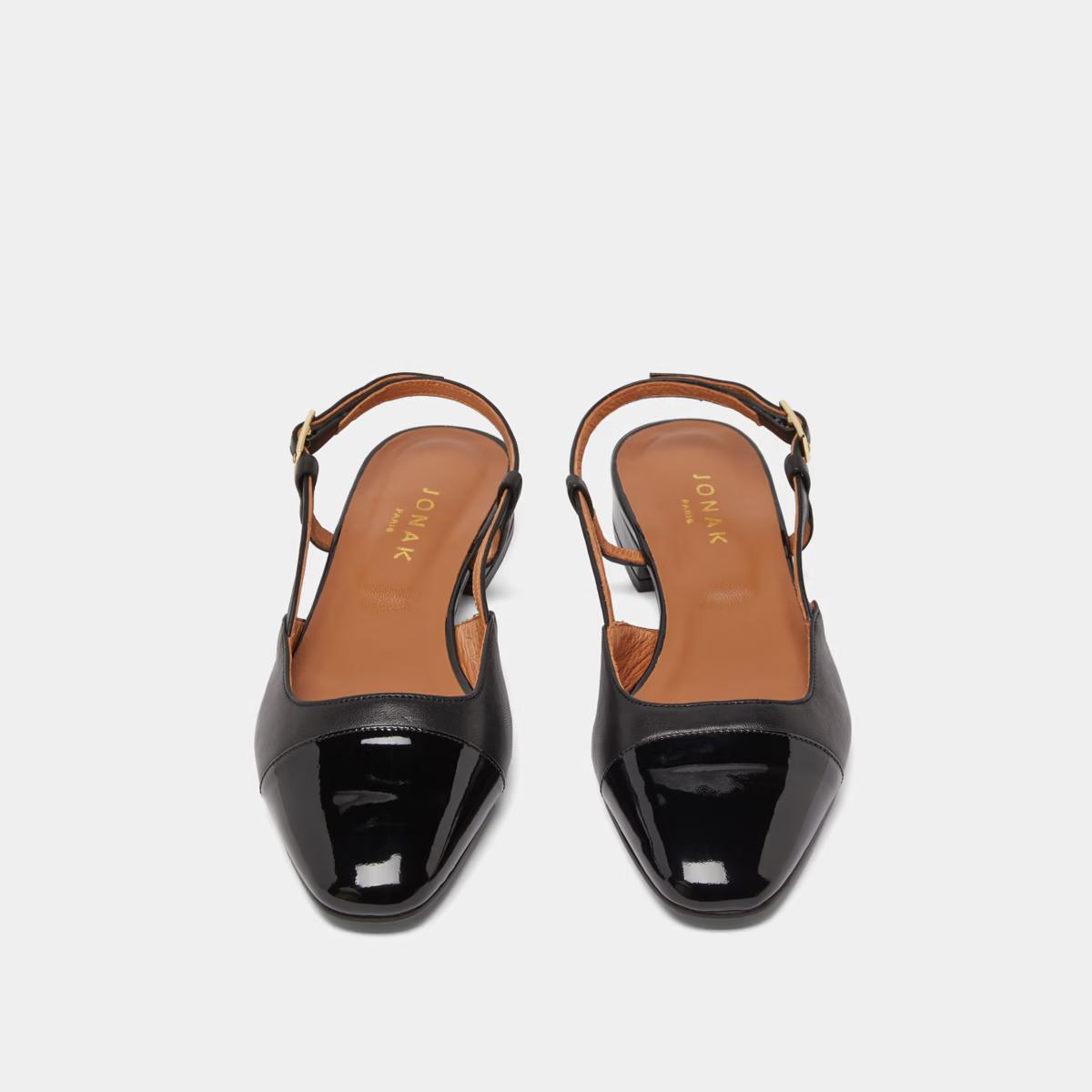 Ballerines Dhapou Vernis/cuir Noir-noir