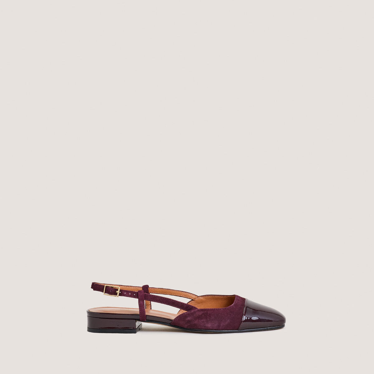 Ballerines Dhapou Vernis/velour Bordeaux-bordeaux