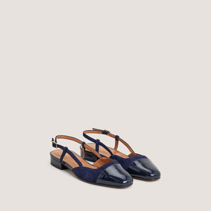 Ballerines Dhapou Vernis/velour Marine-marine