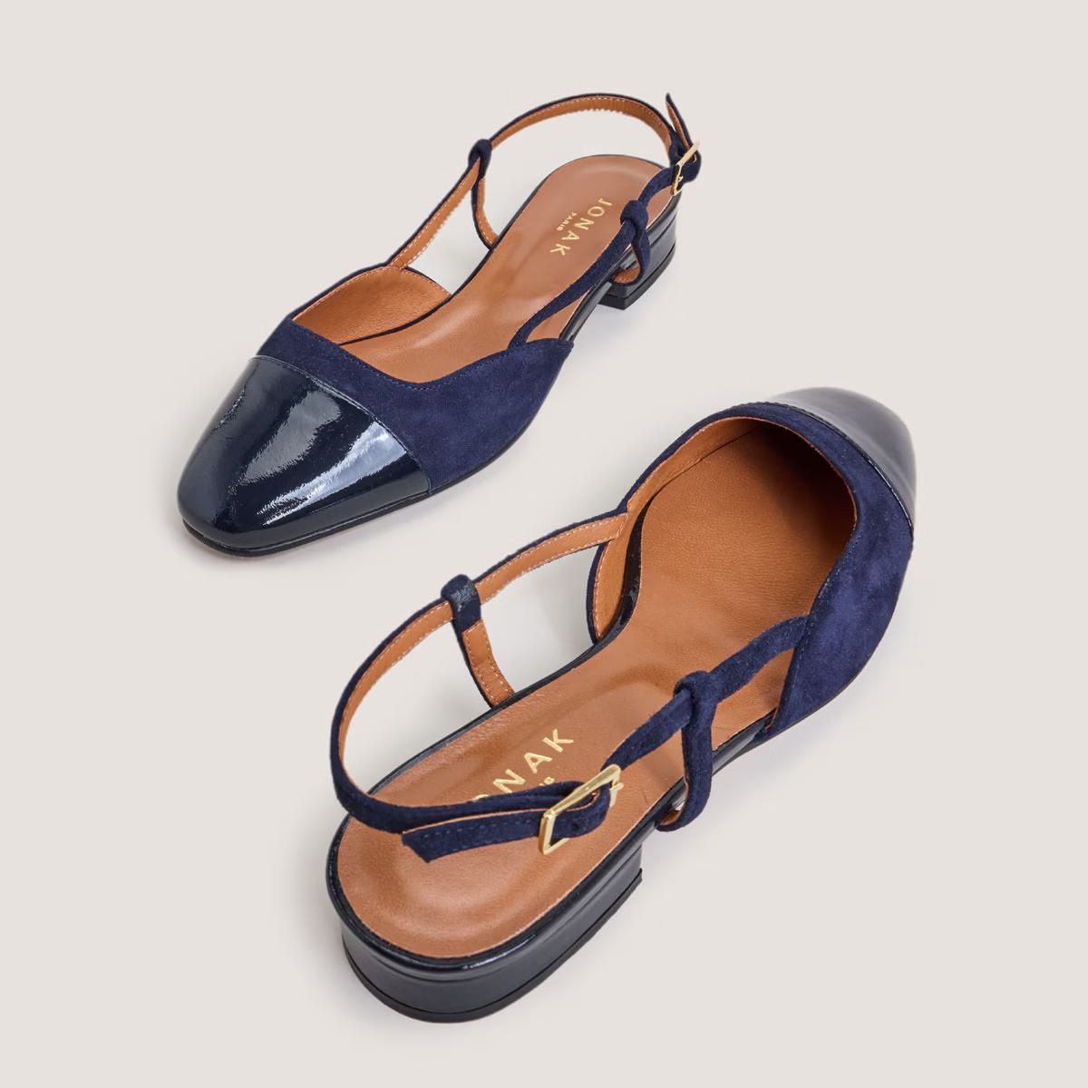 Ballerines Dhapou Vernis/velour Marine-marine