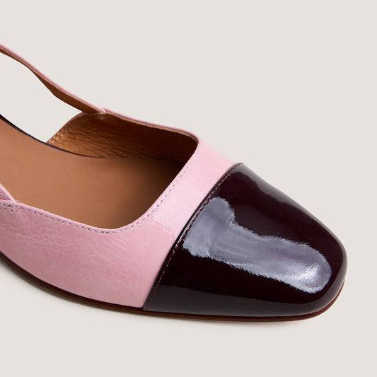 Ballerines Dhapou Vernis/vernis Bordeaux-rose-Petale