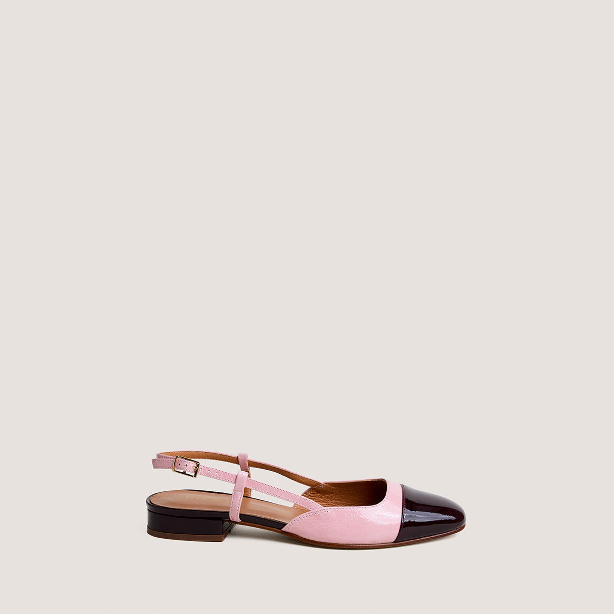 Ballerines Dhapou Vernis/vernis Bordeaux-rose-Petale