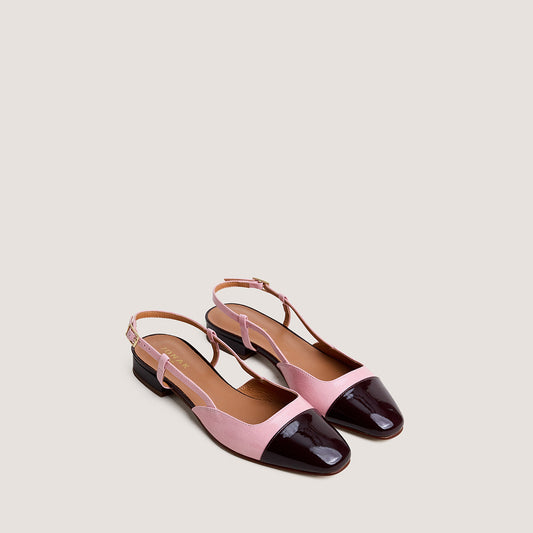 Ballerines Dhapou Vernis/vernis Bordeaux-rose-Petale