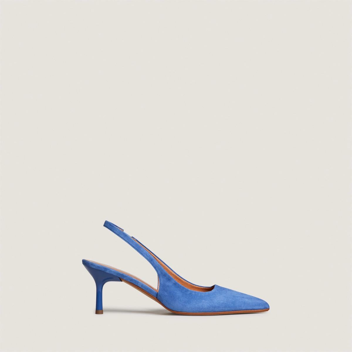 Women High Heel Pumps Velour Diamantine - Steel Blue Bleu-Acier