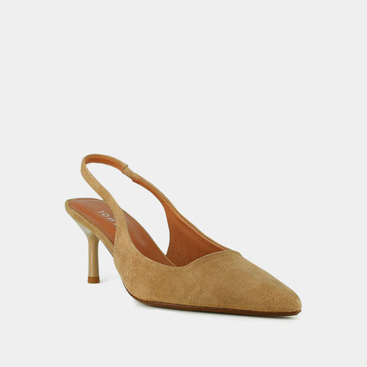 Escarpins Diamantine Velours Camel