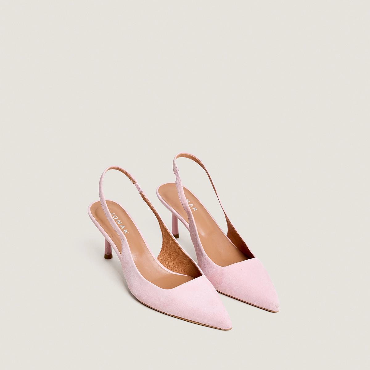 Women Couture Pointed Toe Pumps Velour - Rose Petal Pink Rose-Petale