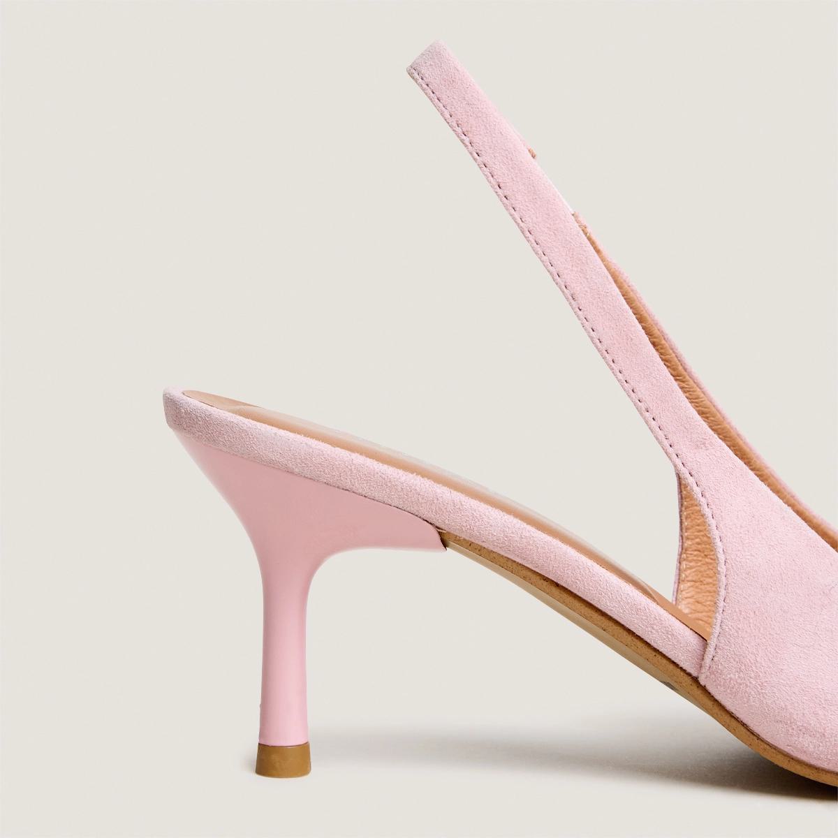 Women Couture Pointed Toe Pumps Velour - Rose Petal Pink Rose-Petale