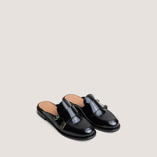 Mules Distant Cuir Glace Noir