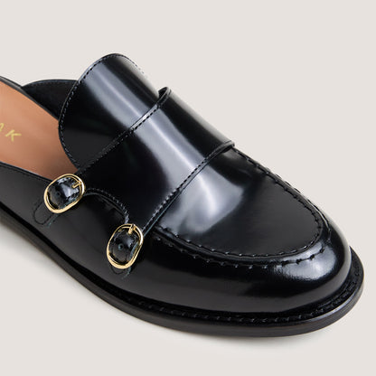 Mules Distant Cuir Glace Noir