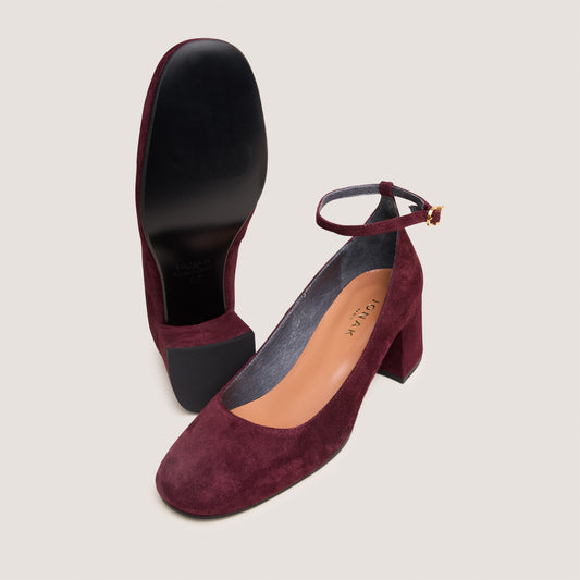 Salomes/babies Ditto Velours Bordeaux