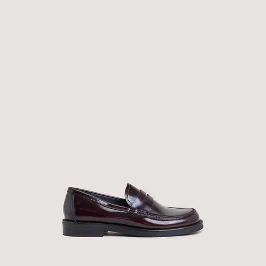 Mocassins Dolivia Cuir Glace Bordeaux