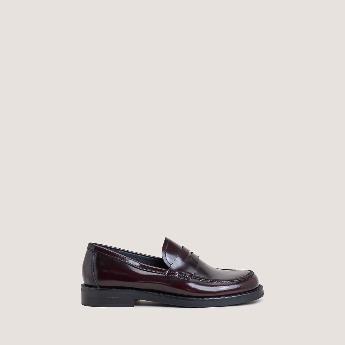 Mocassins Dolivia Cuir Glace Bordeaux