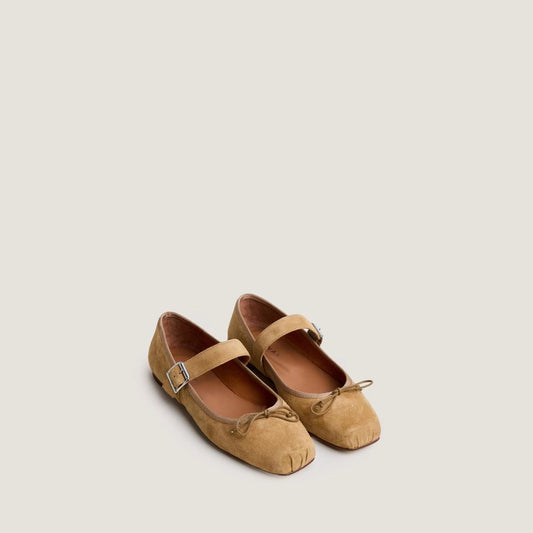 Women's Premium Ballet Flats Dominante Velvet - Honey Miel