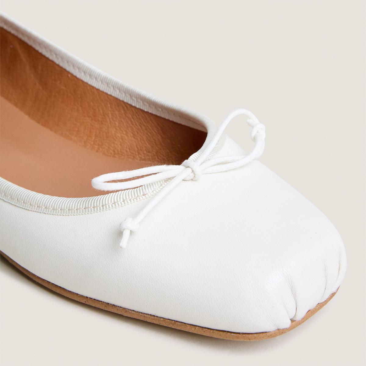 Women Ballerinas Premium Full-Grain Calfskin Leather - Ecru