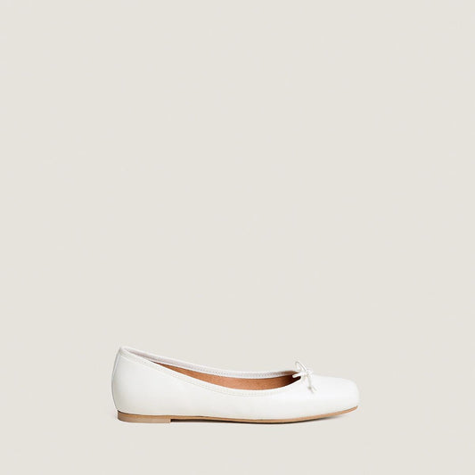 Women Ballerinas Premium Full-Grain Calfskin Leather - Ecru