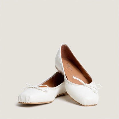 Women Ballerinas Premium Full-Grain Calfskin Leather - Ecru