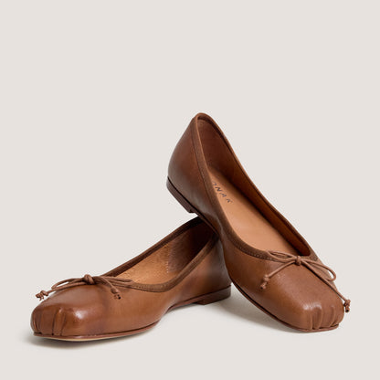 Ballerines Domine Cuir Noisette