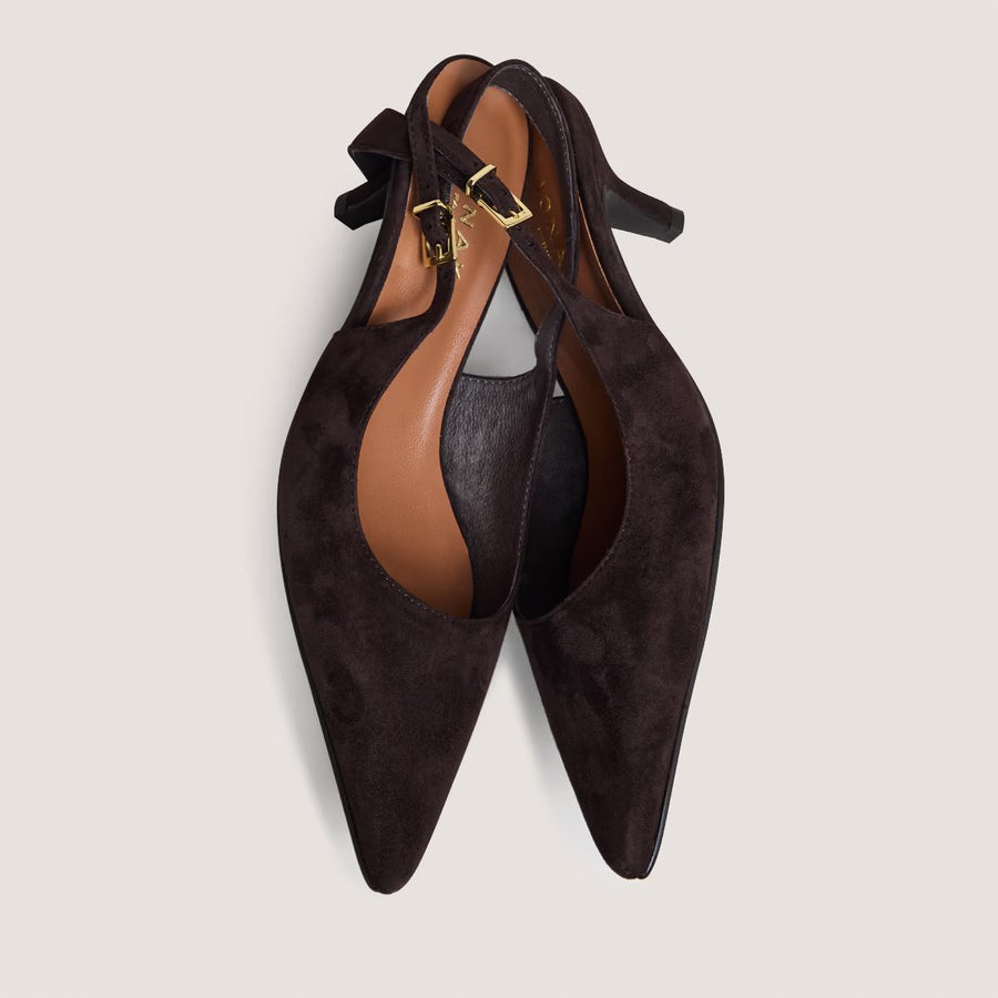 Escarpins Douala Bis Velours Marron-Fonce