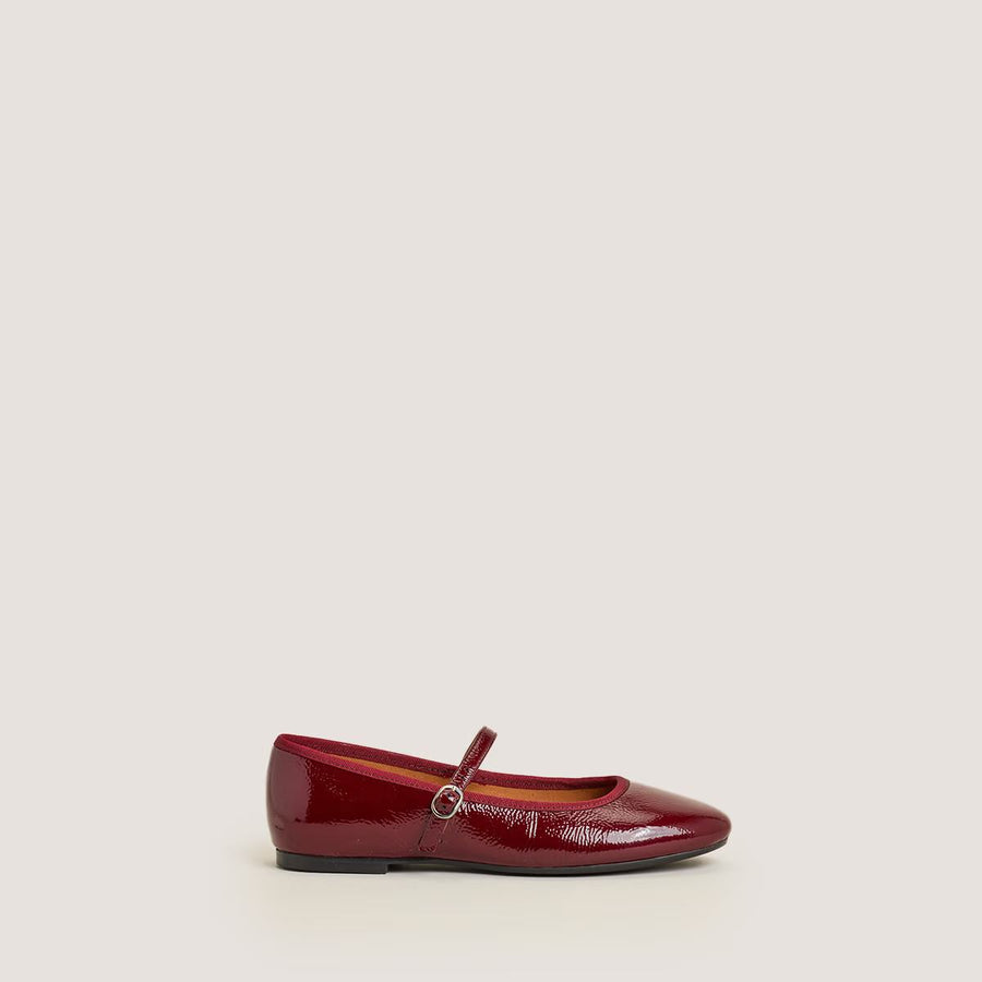 Ballerines Douceur Vernis Pliss Bordeaux