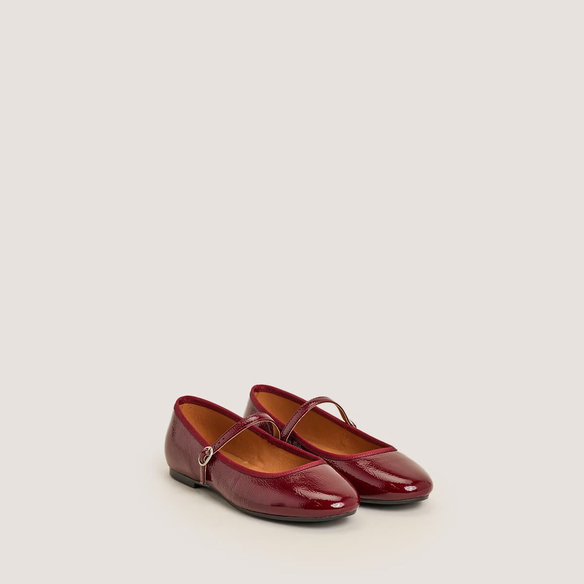 Ballerines Douceur Vernis Pliss Bordeaux