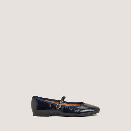 Ballerines Douceur Vernis Pliss Marine