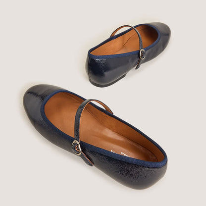 Ballerines Douceur Vernis Pliss Marine