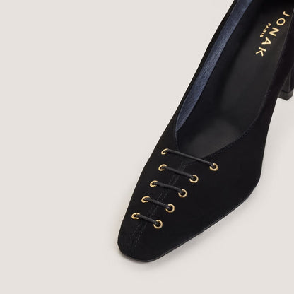 Escarpins Drapy Velours Noir