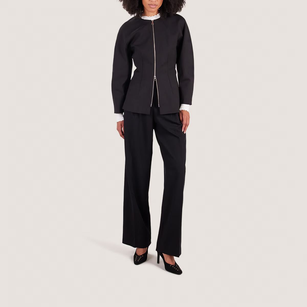 Escarpins Drapy Velours Noir