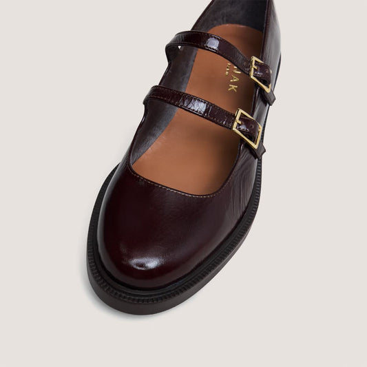 Ballerines Dreamy Cuir Brillant Chocolat