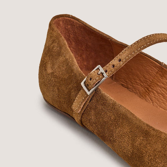 Jonak | Drima Crust Leather Ballerine - Cognac