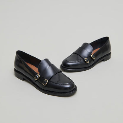 Jonak | Drizza Sculpted Apron Leather Loafers Black Noir
