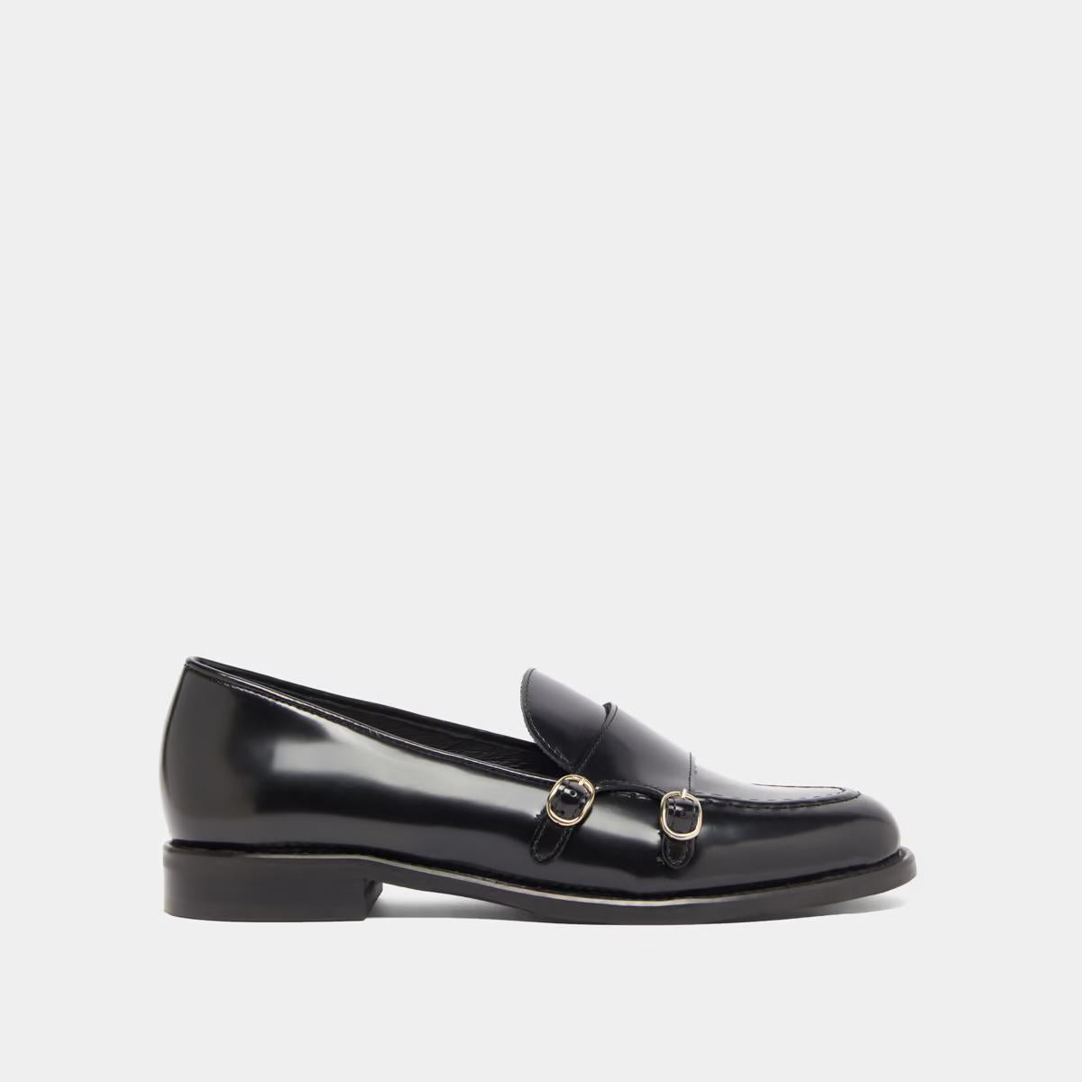 Jonak | Drizza Sculpted Apron Leather Loafers Black Noir