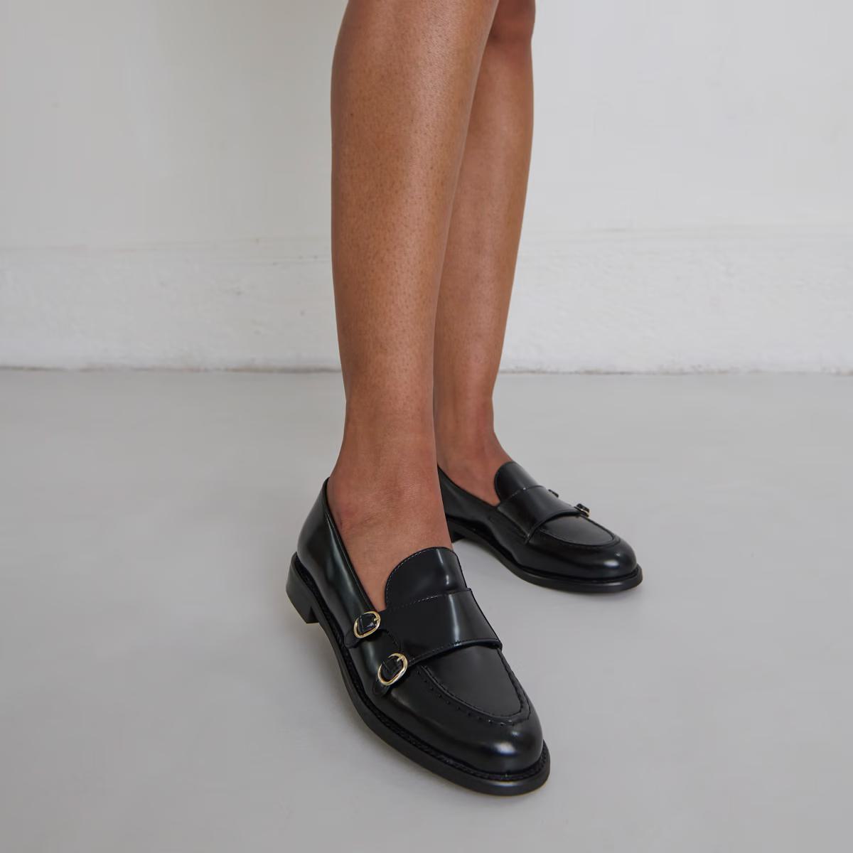 Jonak | Drizza Sculpted Apron Leather Loafers Black Noir
