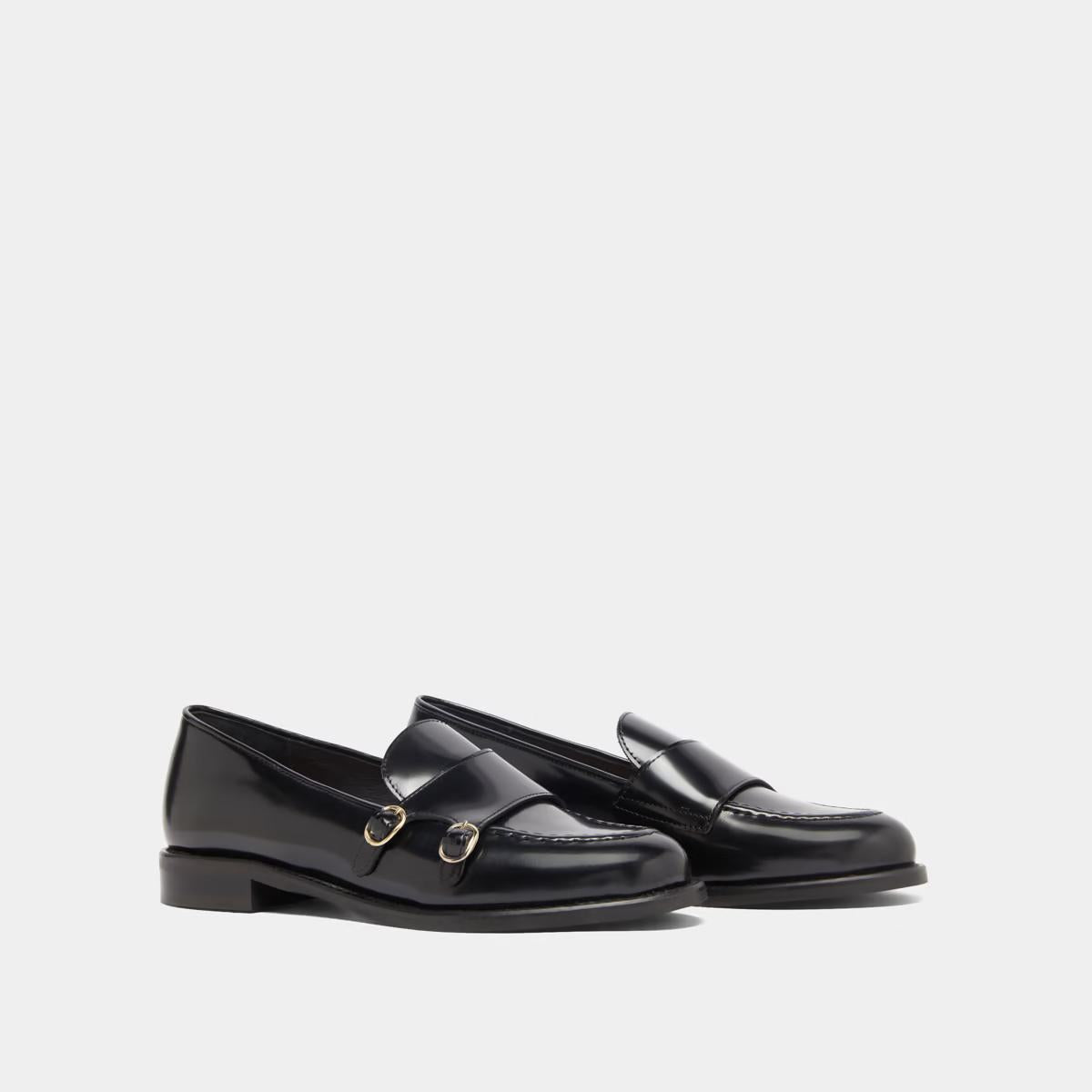 Jonak | Drizza Sculpted Apron Leather Loafers Black Noir