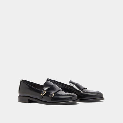 Jonak | Drizza Sculpted Apron Leather Loafers Black Noir