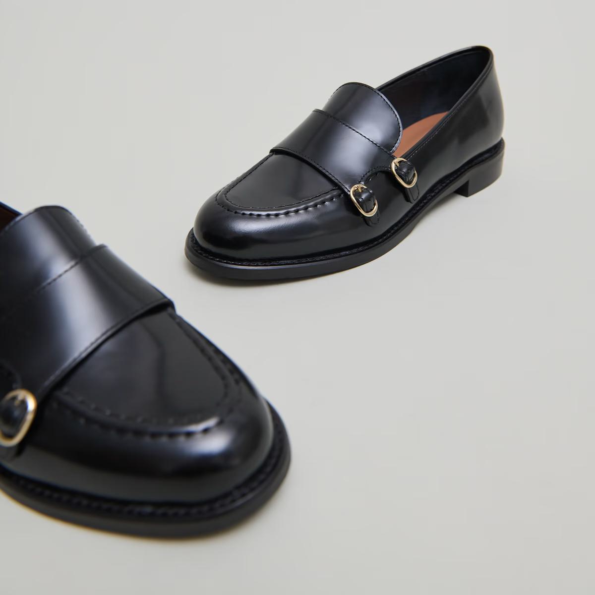 Jonak | Drizza Sculpted Apron Leather Loafers Black Noir