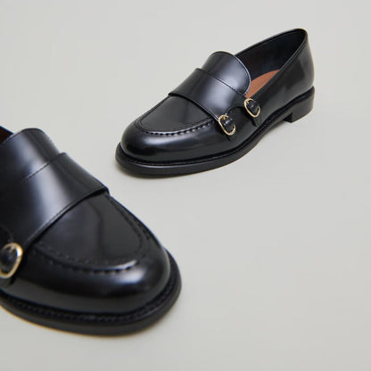 Jonak | Drizza Sculpted Apron Leather Loafers Black Noir