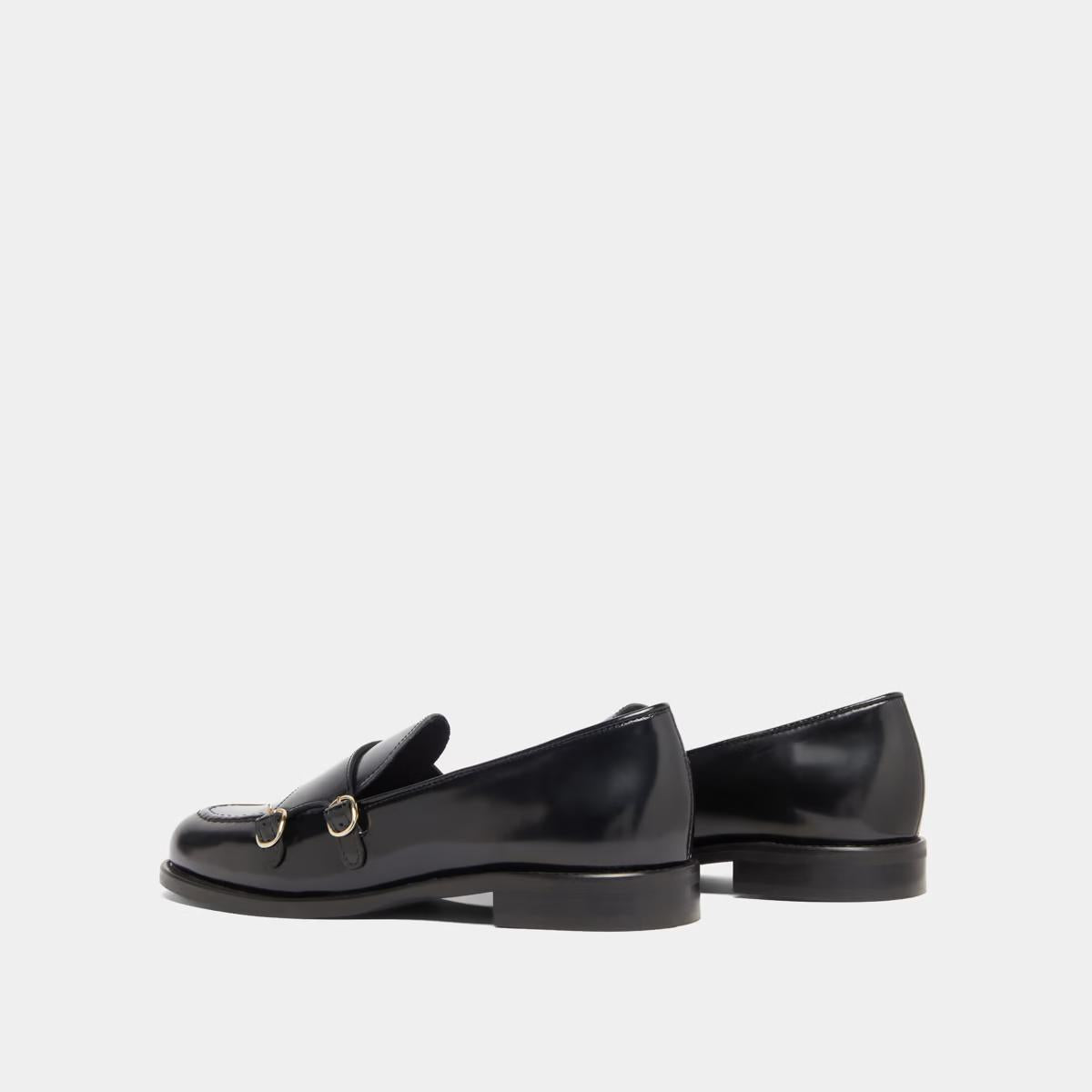 Jonak | Drizza Sculpted Apron Leather Loafers Black Noir