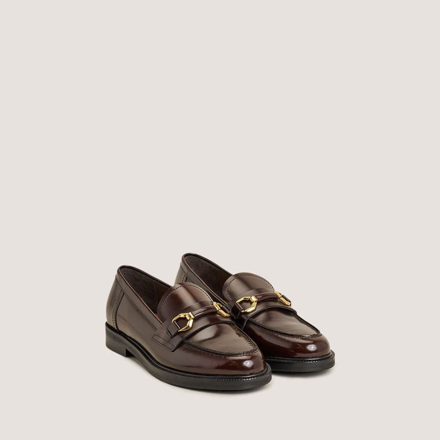 Mocassins Drop Cuir Glace Marron