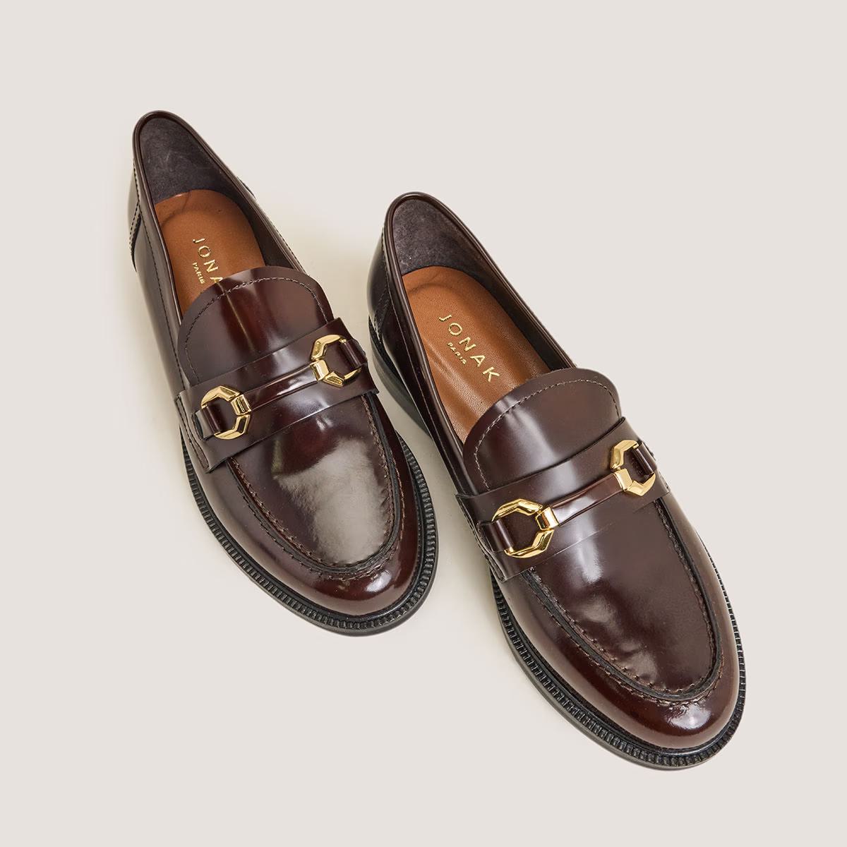 Mocassins Drop Cuir Glace Marron