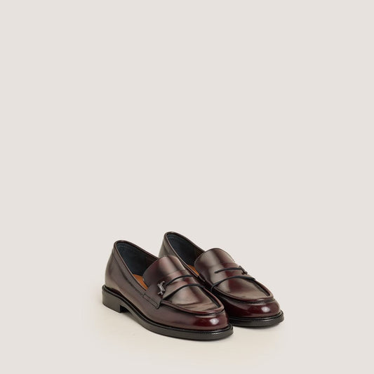 Mocassins Duedi Cuir Glace Bordeaux