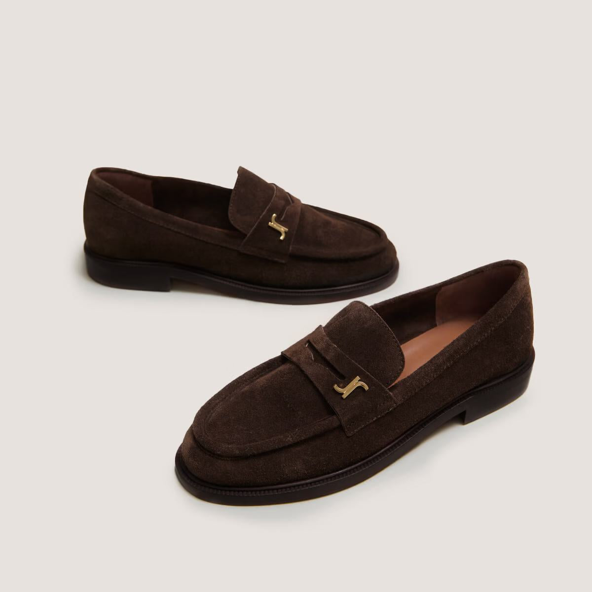Jonak Women's Suede Leather Loafers Mocassins Duedi -  Brown Marron