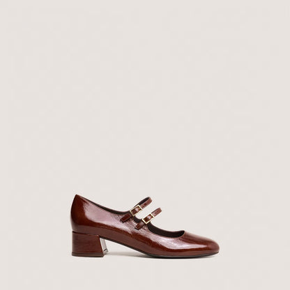 Salomes/babies Duny Cuir Brillant Marron