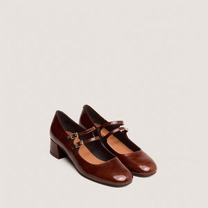 Salomes/babies Duny Cuir Brillant Marron