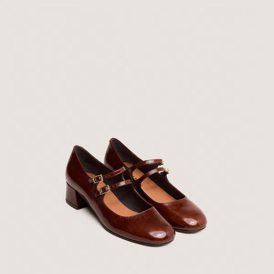 Salomes/babies Duny Cuir Brillant Marron