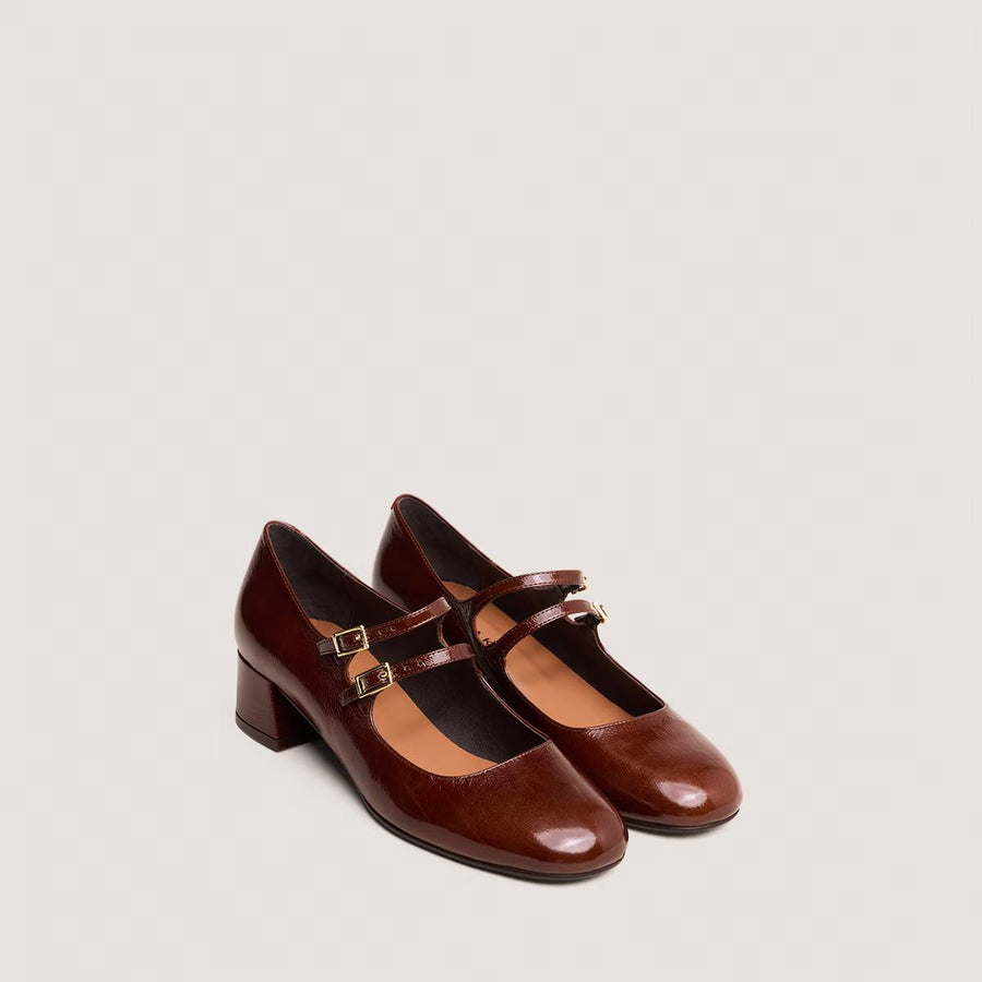 Salomes/babies Duny Cuir Brillant Marron