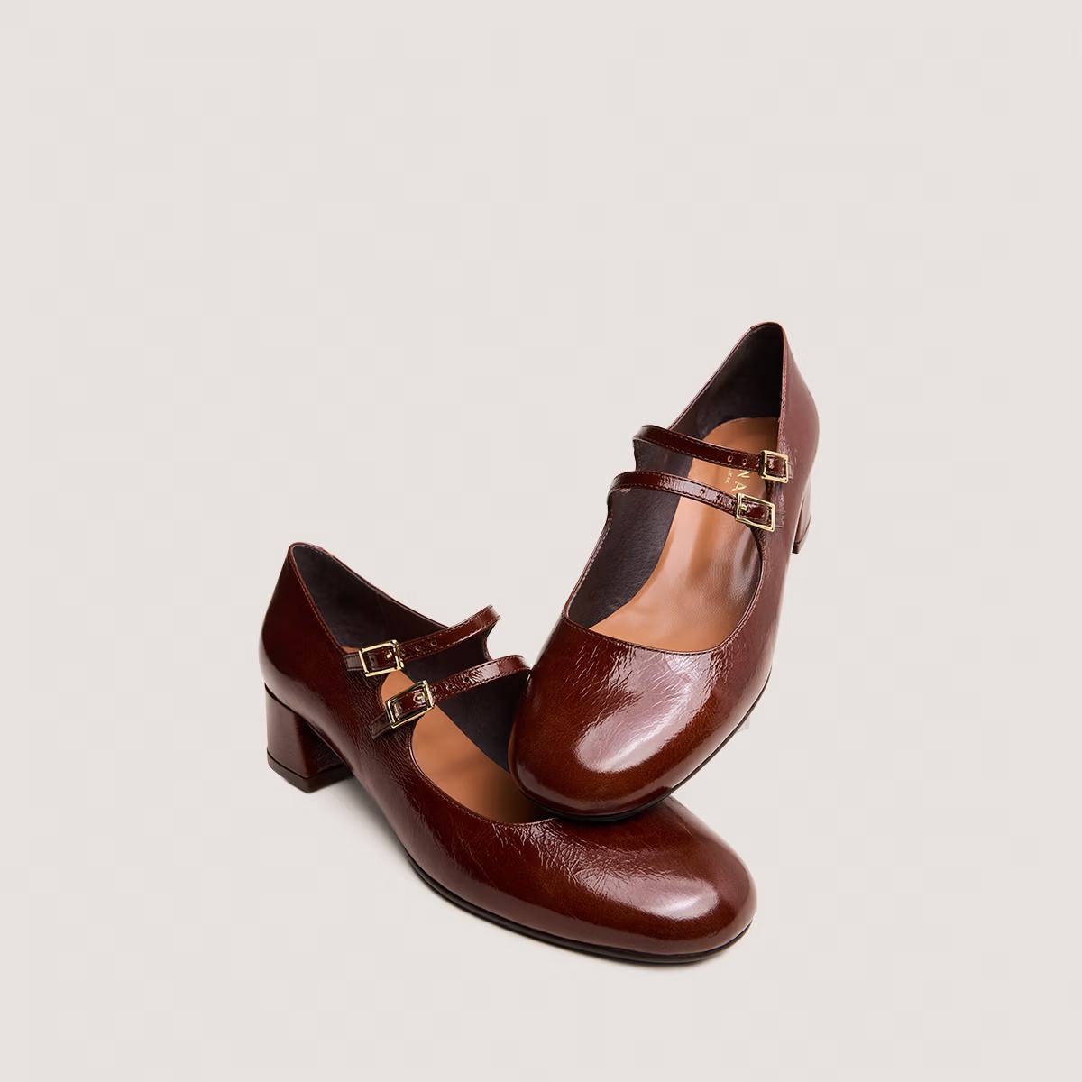 Salomes/babies Duny Cuir Brillant Marron