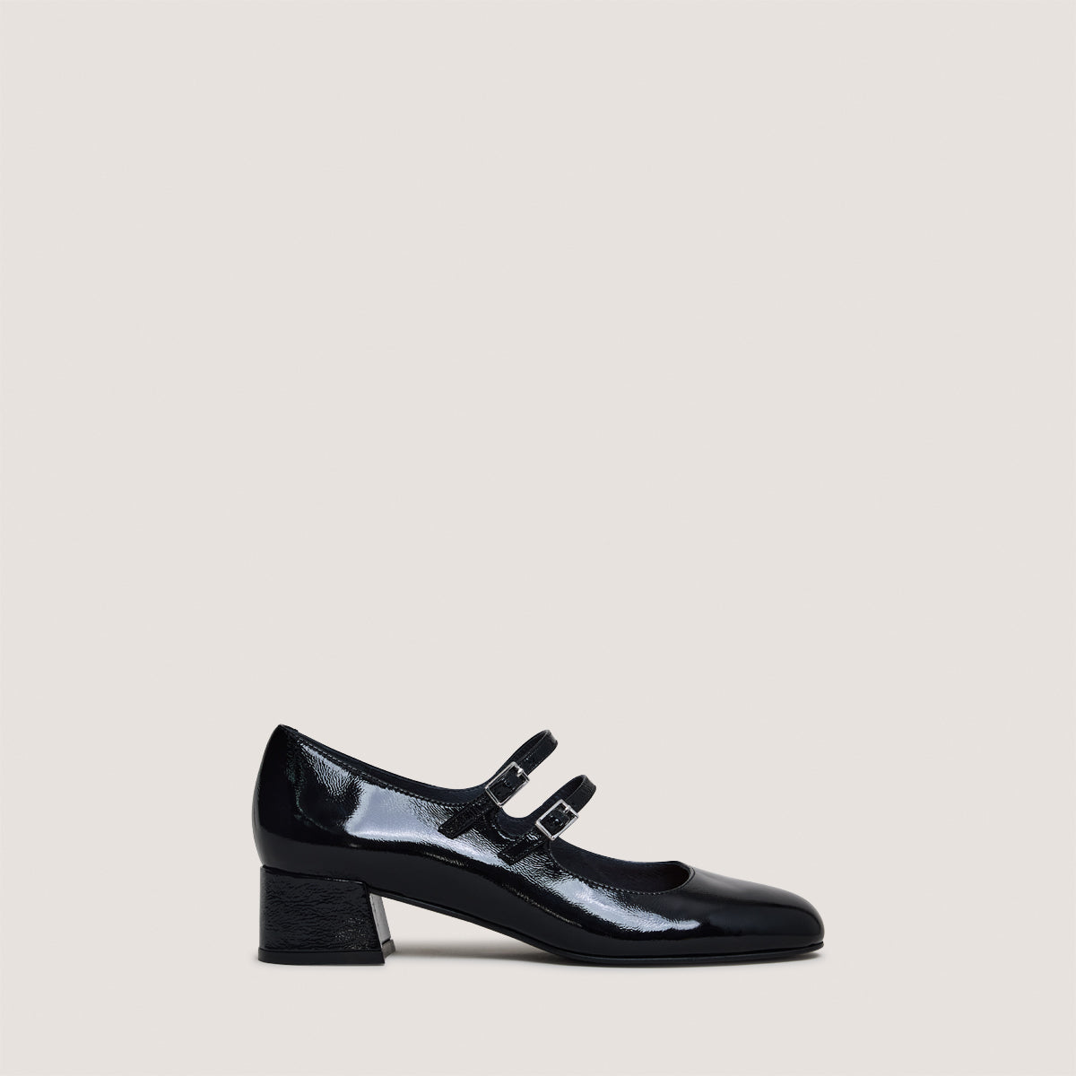 Salomes/babies Duny Vernis Plisse Noir